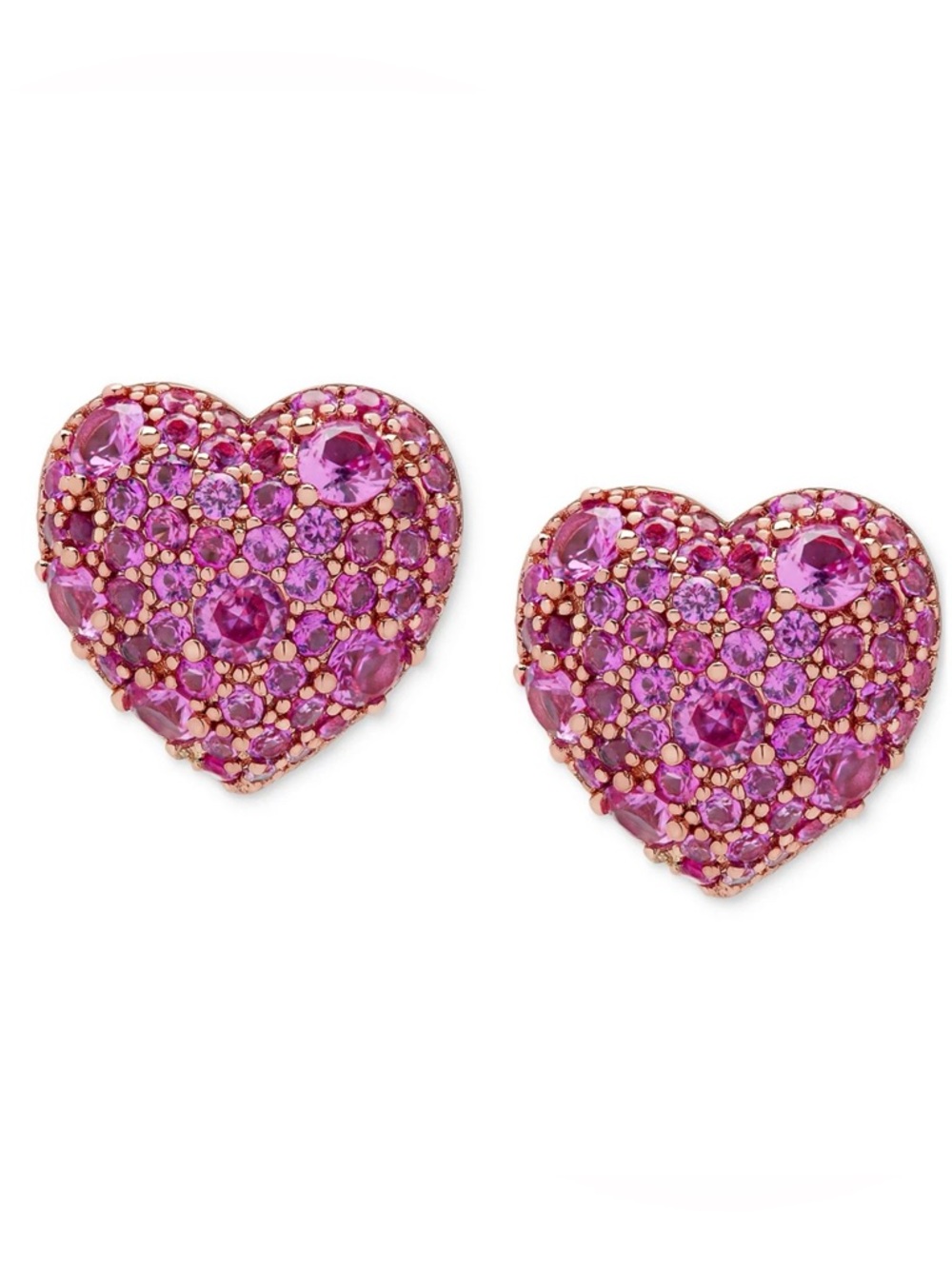 RH Macys Pink Sapphire Heart Necklace and Earrings Set - Picture 3 of 13